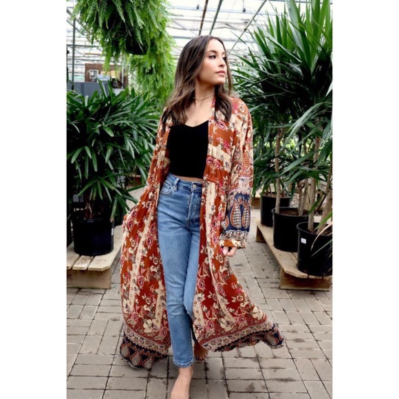 NWT Bohemian Long Lightweight Kimono - Picture 4 of 6